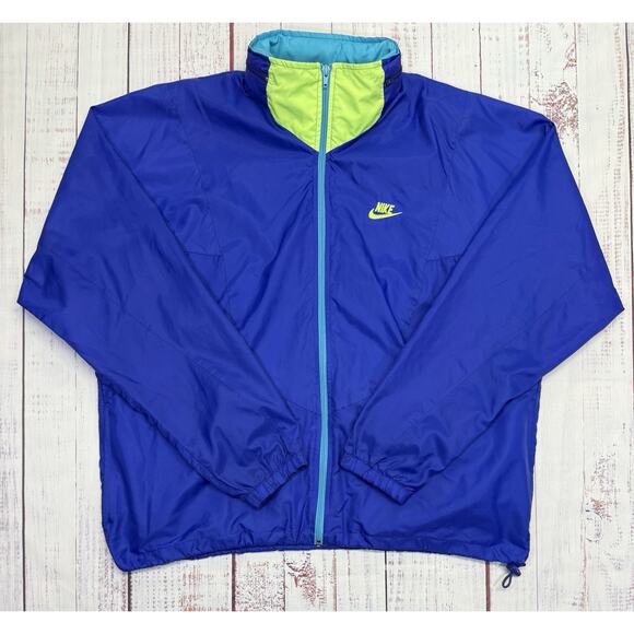 Vintage Nike Matching Tracksuit Men's Size XL Blue Yellow Hooded Zip 90's - Picture 2 of 16